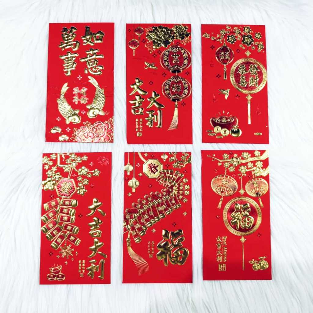 

Angpao Imlek Netral 4094 | Angpau Dove Emboss EMas Mewah Isi 6 Pcs Import