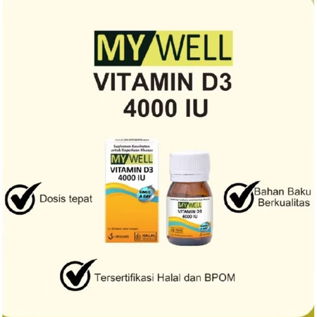 Mywell Vitamin D3 4000/ 1000 IU 20 Tablet/Mywell Vitamin D3