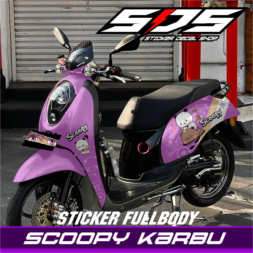 Stiker Decal Full body Scoopy Karbu Sticker Motor Scoopy Lama/Karbu Desain Terbaru Motif LUCU