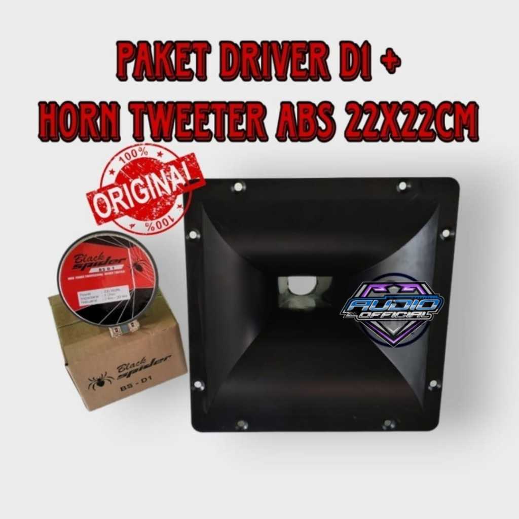 Paket Corong Horn 22x22 Plastik + Driver Tweeter BLACKSPIDER D1 Original
