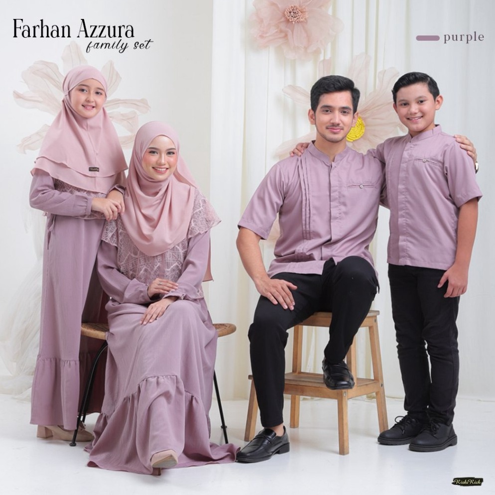 KODE C44U RISKIRICH Farhan Azzura Purple Sarimbit Keluarga Kondangan Premium