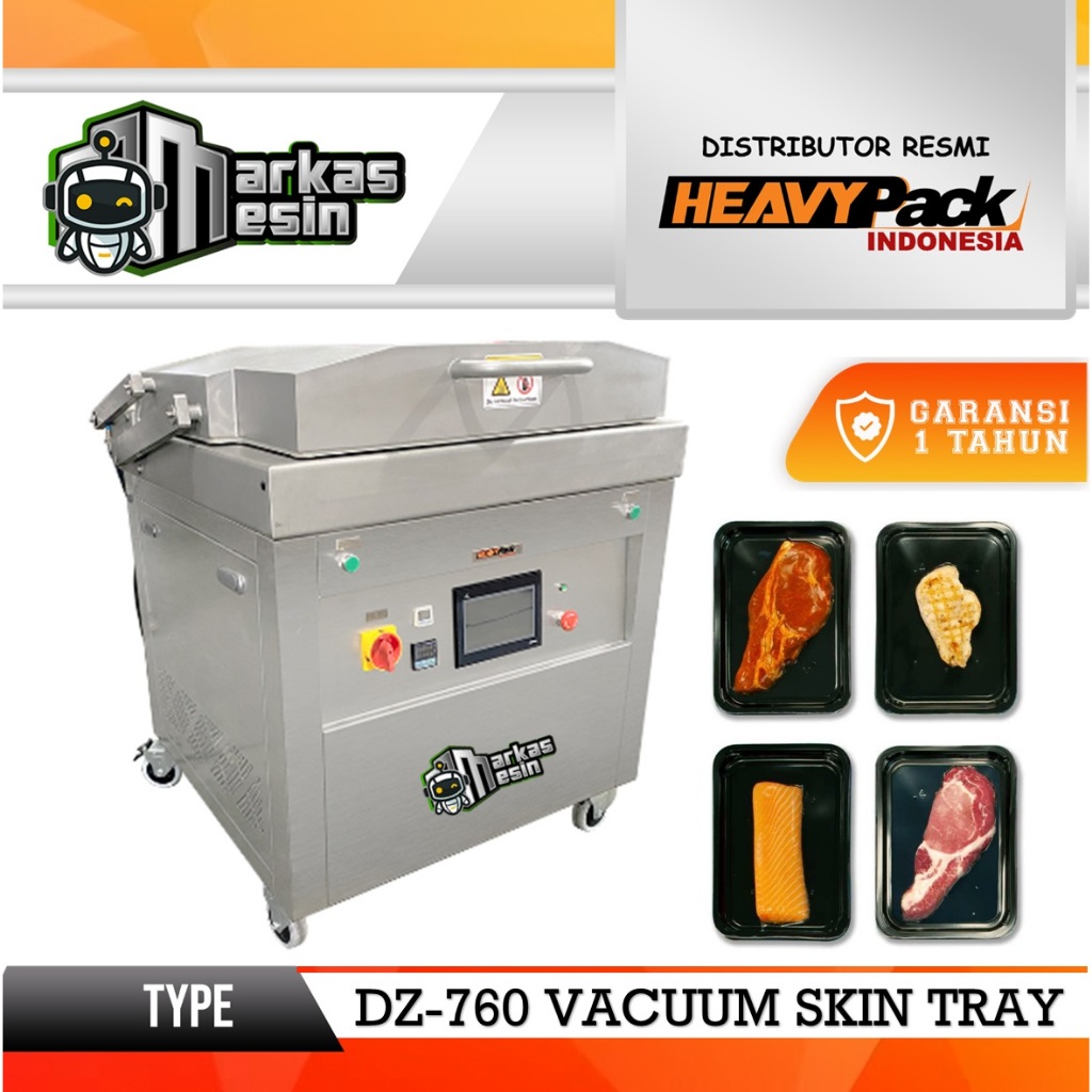 Vacuum Press Skin Tray HEAVYPACK DZ-760 Vacuum Sealer Makanan Otomatis