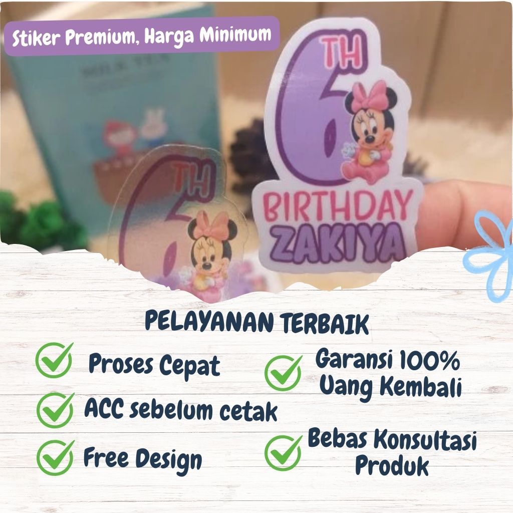 

28 PCS Stiker Ulang Tahun Anak Stiker Ultah Free Design Template Birthday Souvenir Ulang Tahun Anak Angka [PURNAMA STICKER]