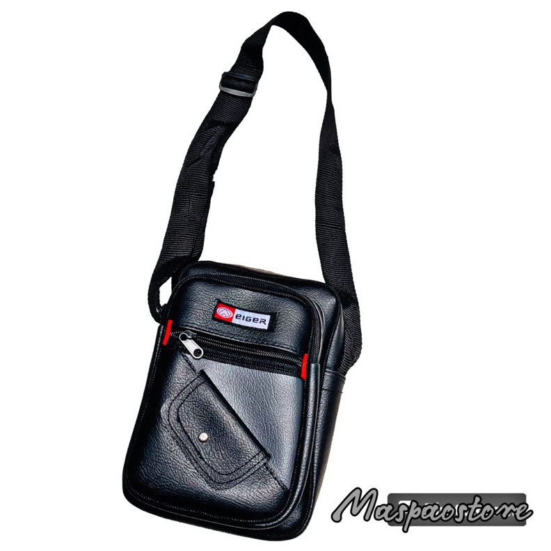 Tas Selempang Pria Mini bahan kulit sintetisTas Selempang Bahu Slingbag PriaTas Selempang Crossbody 