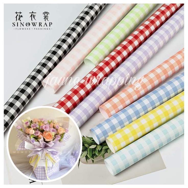 

Penjualan Hemat 1PAK2LEMBAR JRR Kertas Buket Bunga Kotak Kotak Flower Wrapping Paper Cellophane
