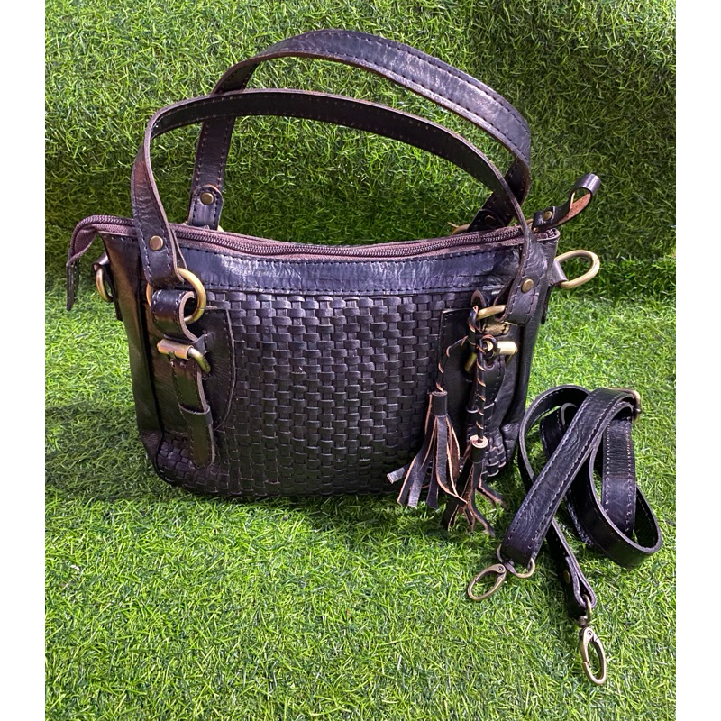 tas anyam kulit asli