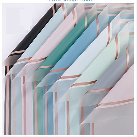

Model Terjamin 2 Lembar Kertas buket Cellophane Wrapping New Gold Border perpack KB613