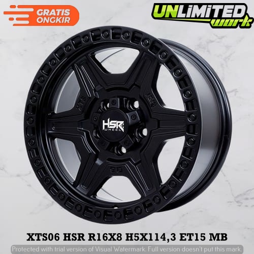 Velg hsr r16 model rally mobil jeep cherokee terios rush .tipe hsr xts06 r16 pcd 5x114