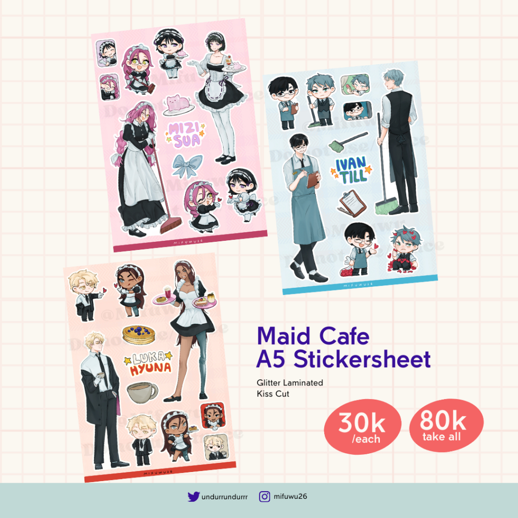 

Alien Stage Maid Cafe Stickersheet ALNST MiziSua IvanTill HyunaLuka
