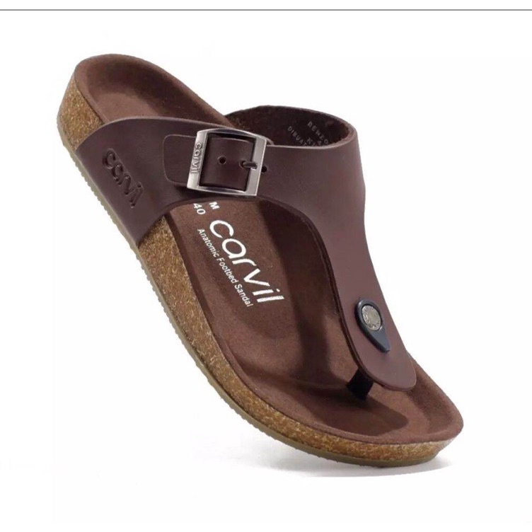 KODE D12C PROMO Sandal Carvil Jepit Slop Casual Pria Sandal Jepit Pria  Sandal Asli Kulit Sandal Kul