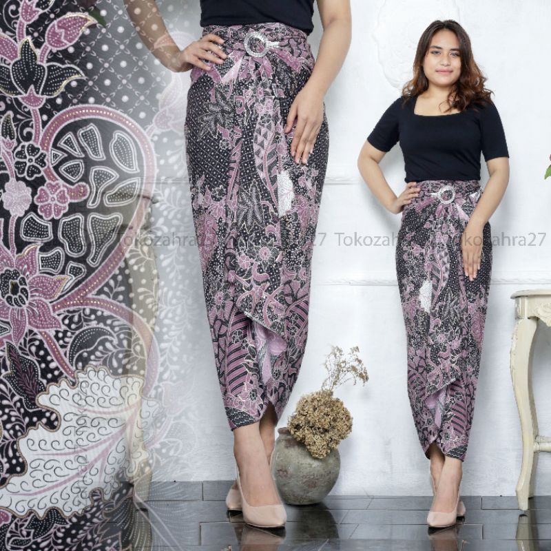Rok Bawahan Kebaya Motif Aurel Rok Lilit Batik Rok Serut Instan Rok Kondangan