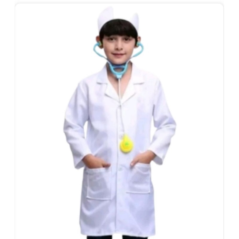 Jas Dokter Anak laki laki perempuanJas lab anak jas profesi Kostum dokter cilik