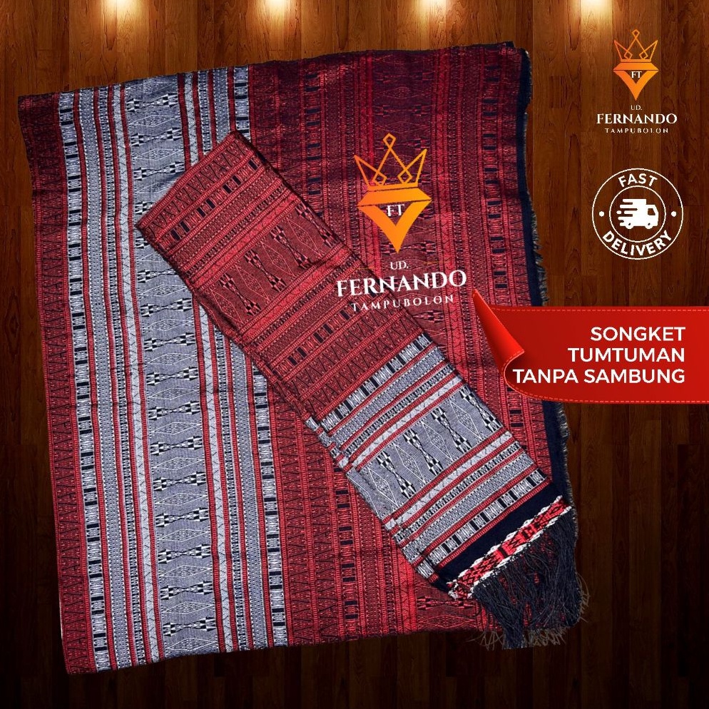 KODE O56R Songket Tumtuman Tanpa Sambung Tts Kain Tenun Asli Tangan Tarutung Bahan Premium By Fernan