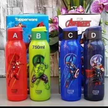 Botol minum anak eco fancy 750 ml tupperware avenger series import eceran 1 pcs
