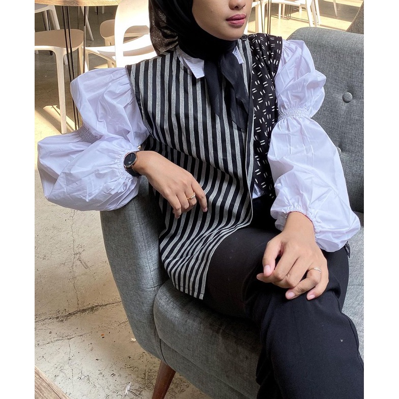 KODE B12L Ndaru vest batik  rompi batik