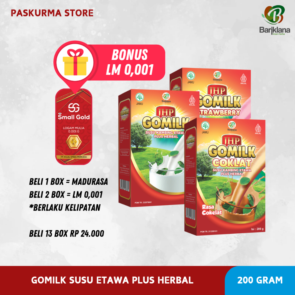 

SUSU KAMBING ETAWA GOMILK PLUS HERBAL 200 GRAM