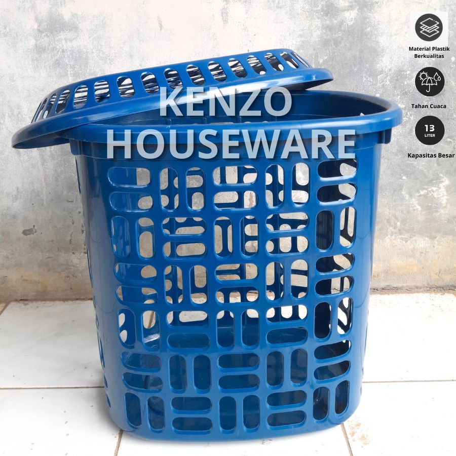 Keranjang Baju Kotor Plastik / Keranjang Laundry Plastik Tutup Besar