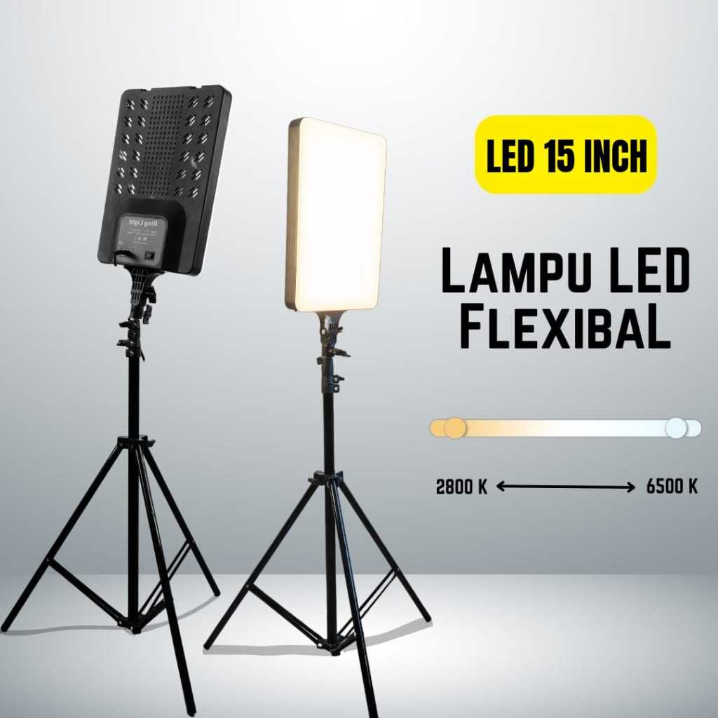 Lampu Foto 15inch Led Lampu Lighting Lampu Sorot Lighting Studio+Tripod Lampu Konten Kreator