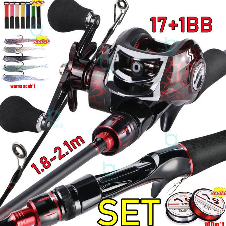 Paling Diminati Pancing Set33PcsSougayilang Joran Pancing Set 18M 21M Ultra Light Carbon 1kg 721 191