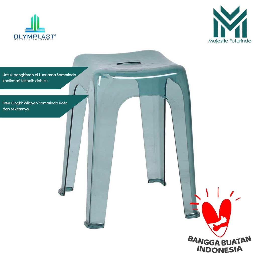 KURSI BASO BENING OLYMPLAST TRANSPARANT CRYSTAL STOOL / KURSI CAFE UNIK OLYMPLAST