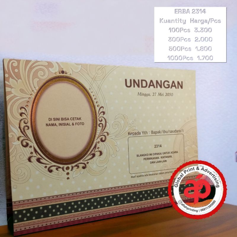 Cetak Undangan Erba 2314 Murah