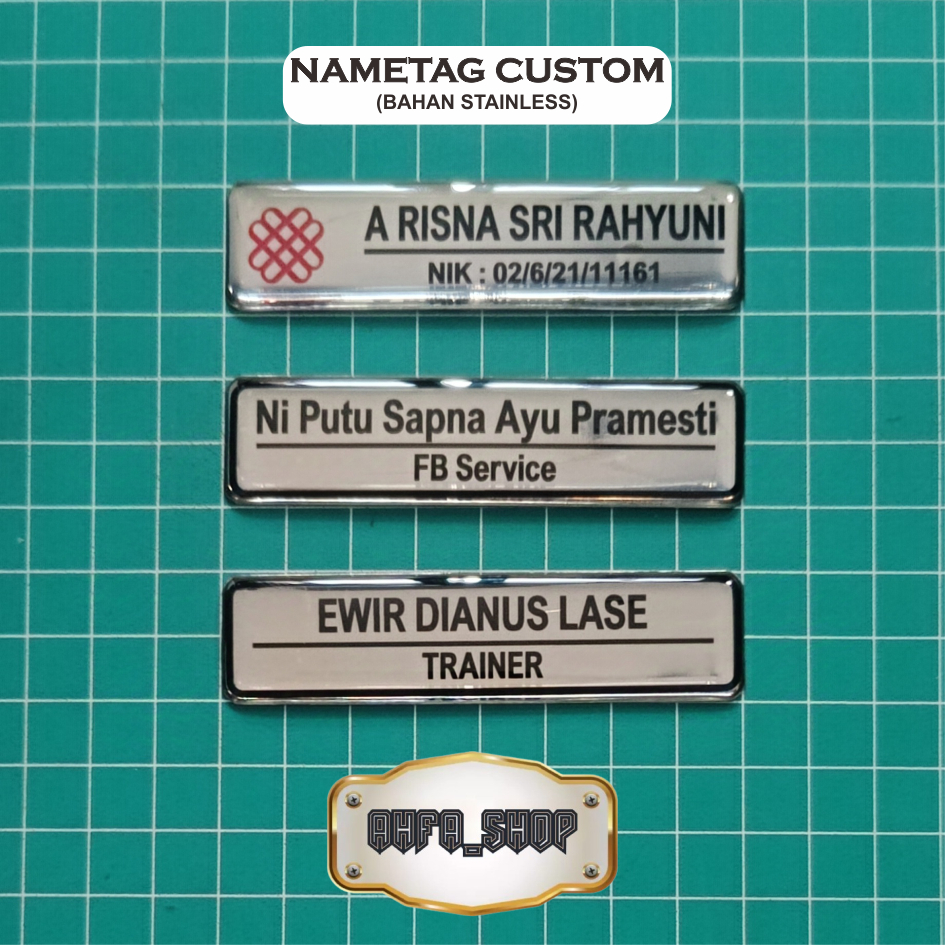 

Name Tag Papan Nama Dada Nametag Peniti Magnet bahan Stainless