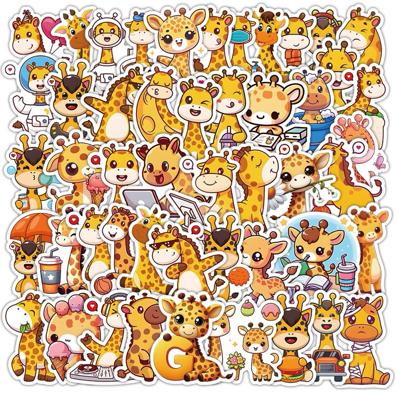 

50PCS - Baby Giraffe / Stiker Kumpulan Giraffe lucu / Stiker Anak