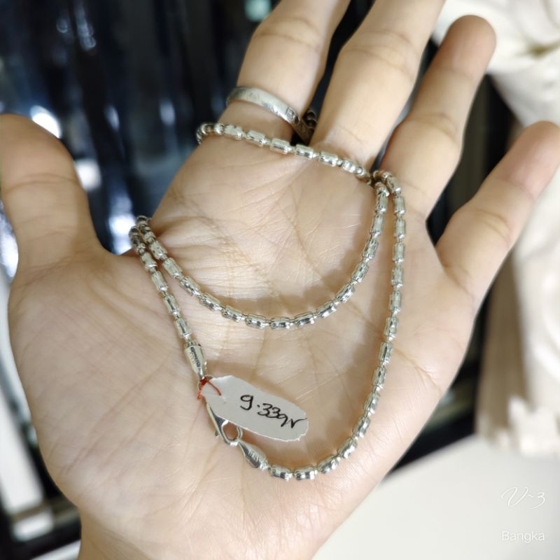 SECOND Kalung Rantai Silinder Dewasa -+52Cm Perak Krum 925 SECOND