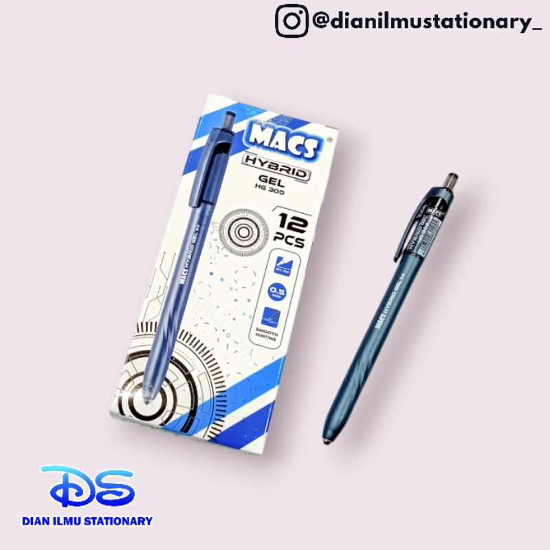 

bolpen macs hybrid gel 0.5mm HG-300 (12pcs)