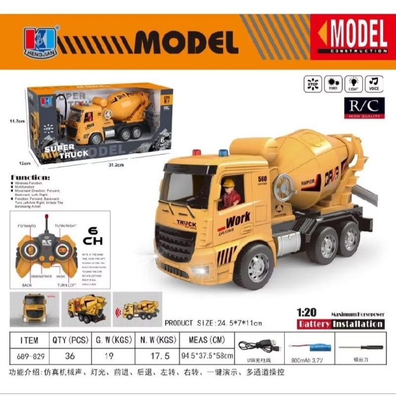 mainan truck remote control dump truck pemuat pasir