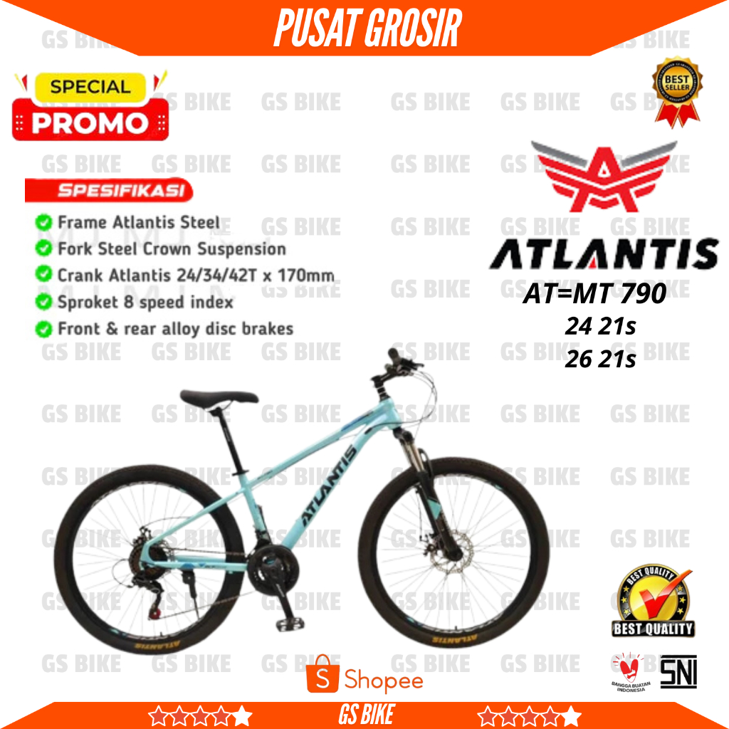 SEPEDA GUNUNG MTB ATLANTIS 790 sedia 2 varian ukuran 24 dan 26