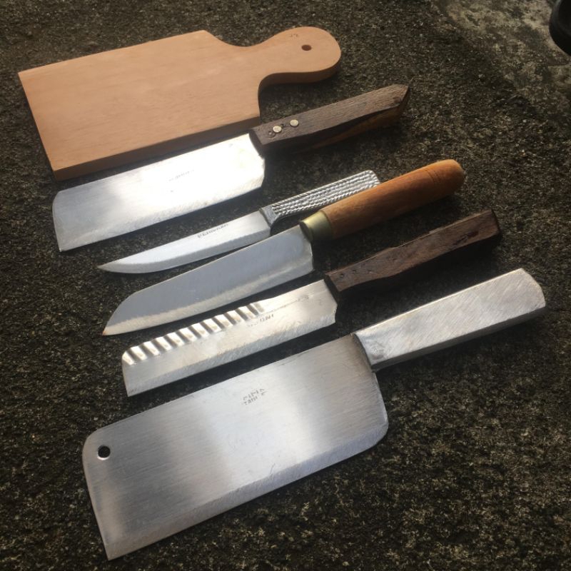 Set Pisau Dapur 6 pcs-Paket Hemat pisau dapur talenan-Pisau dapur stainles-Pisau cincang daging ayam