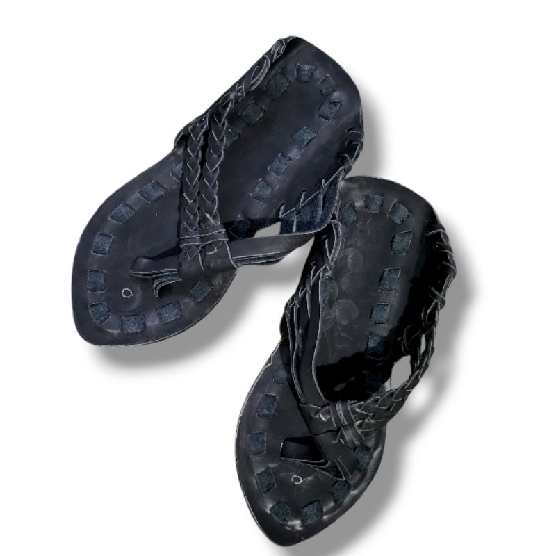 Abbas sandal handmade sandal terompah nabi TYPE RAJUT bahan kulit sapi