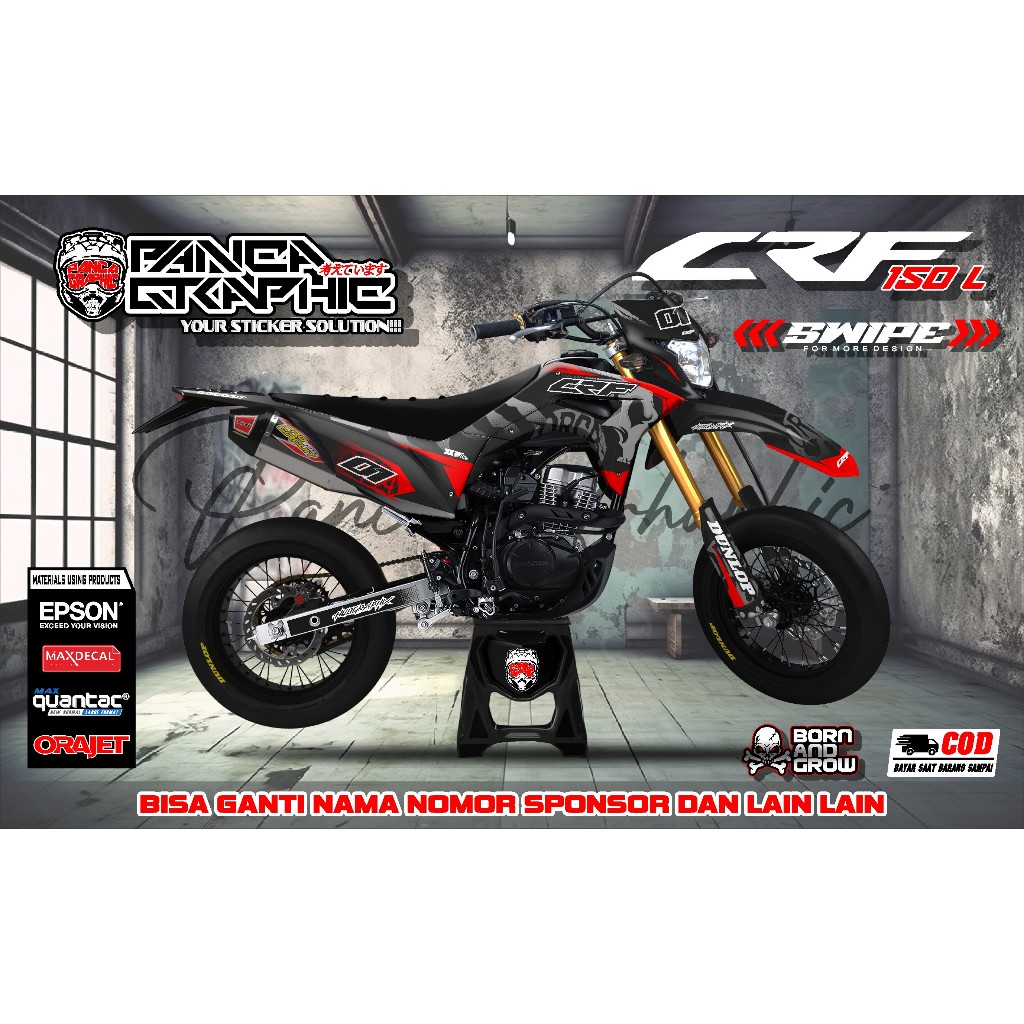 DECAL CRF 150 / STIKER CRF /DECAL CRF / HOLOGRAM / FULL BODY BISA CUSTOM NAMA NOMOR SPONSOR