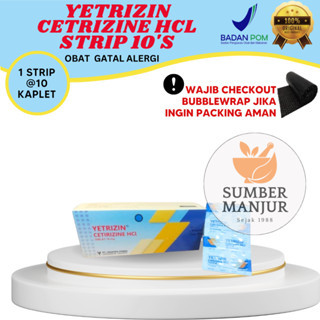 OBAT YETRIZIN ORIGINAL / OBAT ALERGI / STRIP 10'S