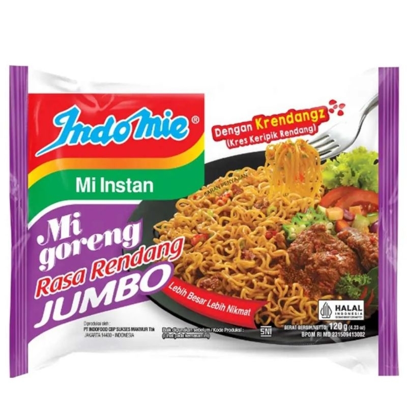 

Indomie Mie Instan Goreng Rendang Jumbo isi 120 gram