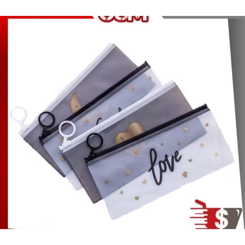 

Tempat Pensil Zip Tansparan / Organizer Bag / Tempat Alat Tulis / Stationary