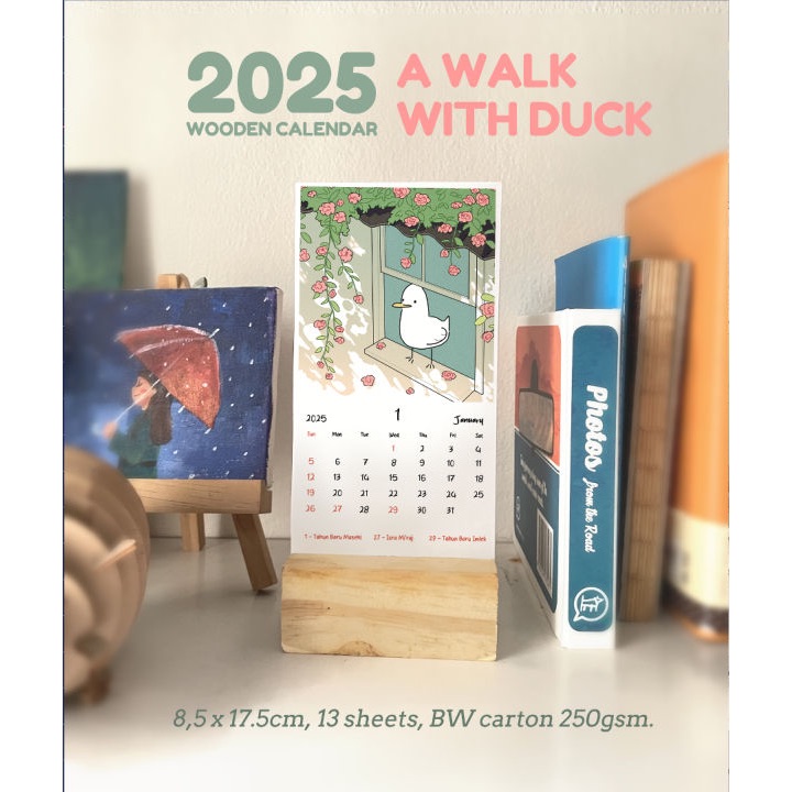

Kalender Meja 2025 Bebek dengan Wooden Standee