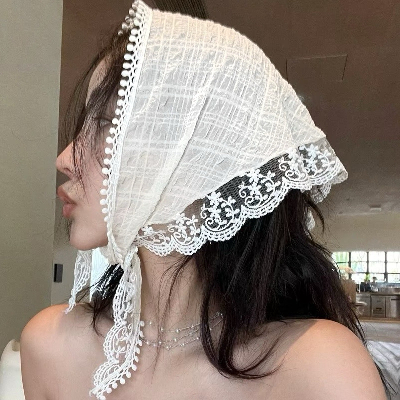 Dearest Peony — Naeun Aesthetic Lace Scarf Syal Renda Wanita Korea | Syal Lucu Feminim Summer