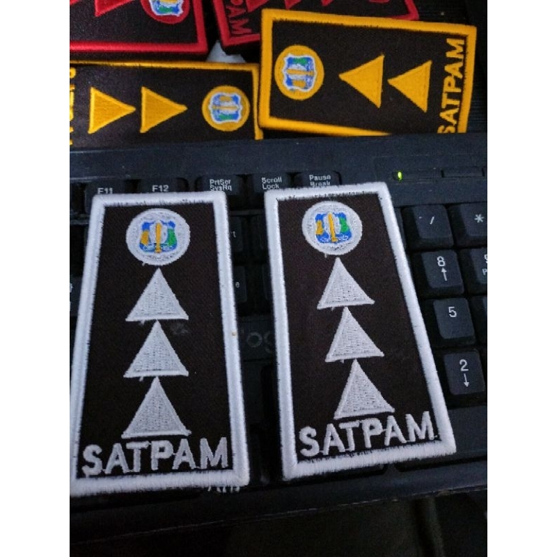 pangkat satpam/ security terbaru bordir timbul