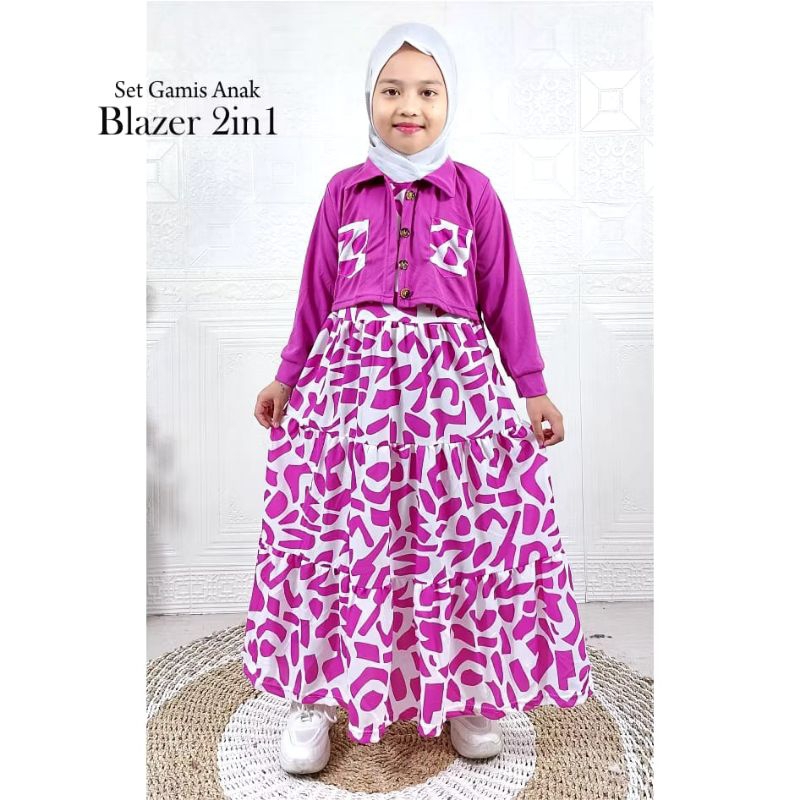 Gamis Anak model Blazer 2in1