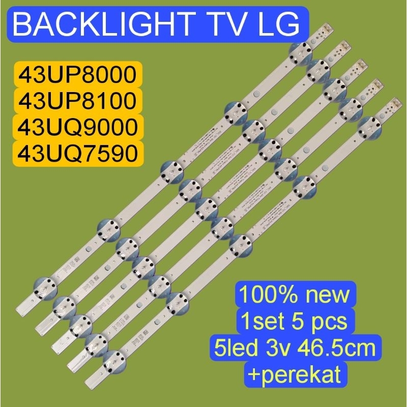LAMPU LED BACKLIGHT BL TV LG 43UP8000PTB 43UP8000 43UP8100 43UQ9000 43UQ7590