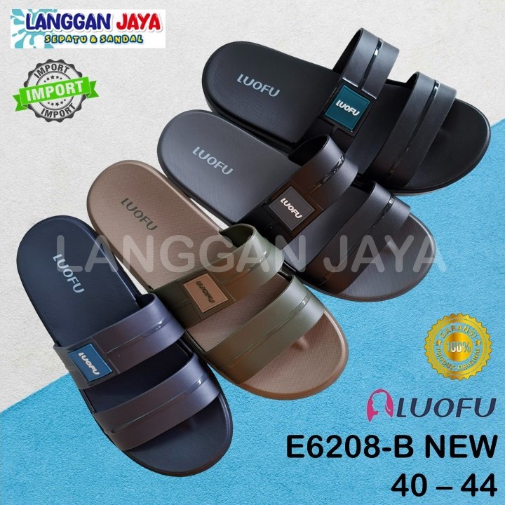 LUOFU E 6208 - Sendal Karet Jelly EVA Selop Harian Pria Nyaman Anti Slip Impor Luofu Bandung (COD)