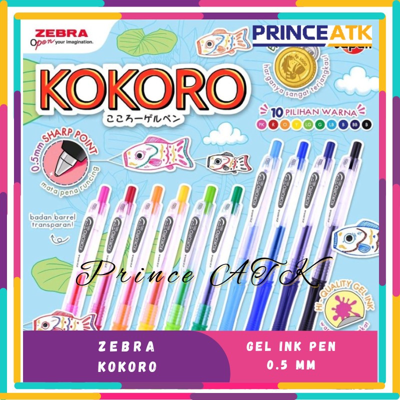 

[12 Pcs] Pulpen Balpoint Kokoro Tinta Hitam Barel Candy