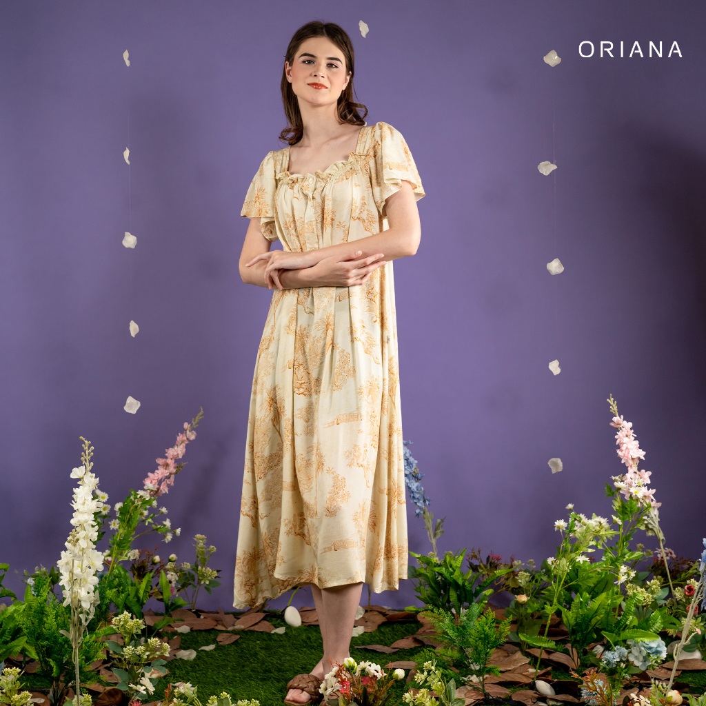 Oriana Homewear Maxi Dress Daizy Series | Daster Panjang Busui