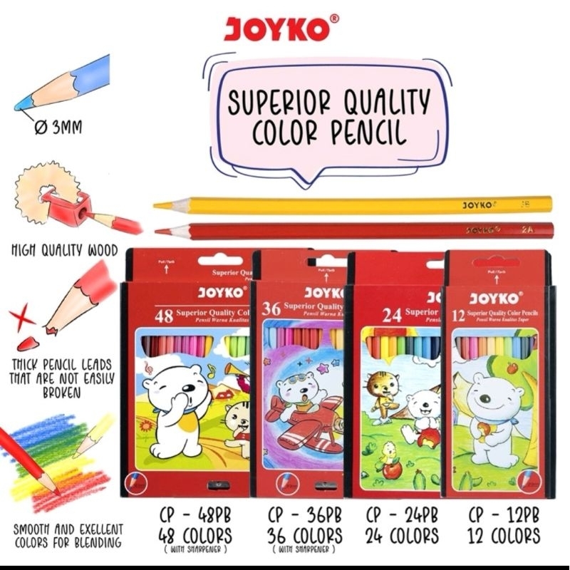 

Pensil Warna Joyko isi 12, 24, 36 Original