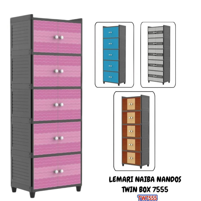 Lemari Twinbox Nandos Fit By Naiba 5 Susun 7555