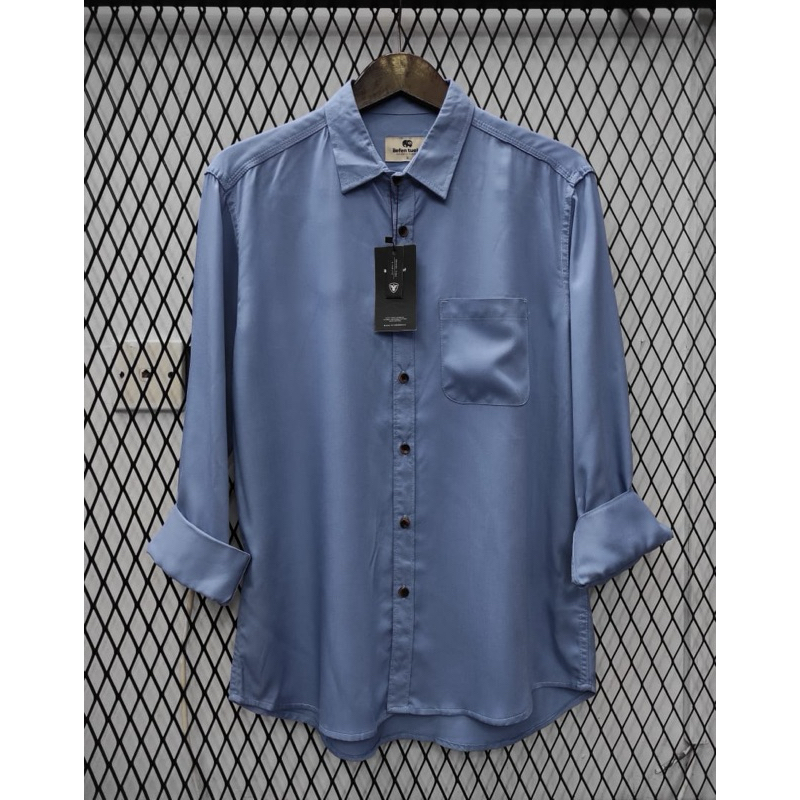 Fateeha - Kemeja Pria Ilefen Tuelef dari Bahan Katun Rayon Twill
