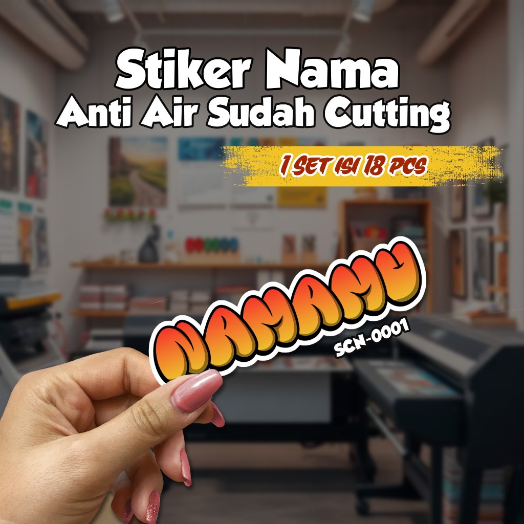 

Stiker Nama Sticker Label Custom Reques Grafiti Cutting 18 pcs 0001