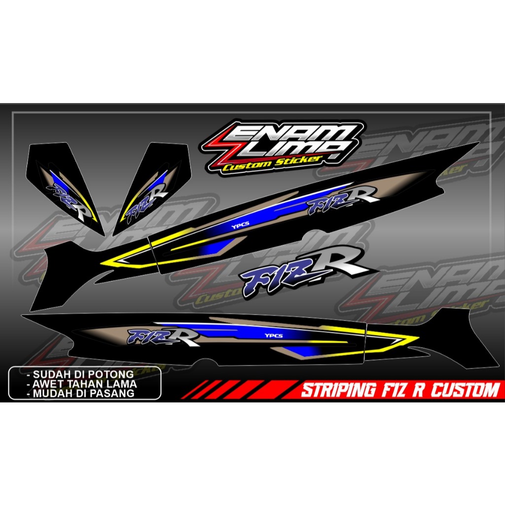cod striping fiz r custom variasi terbaru-striping lis variasi fiz r-sticker body fiz r custom
